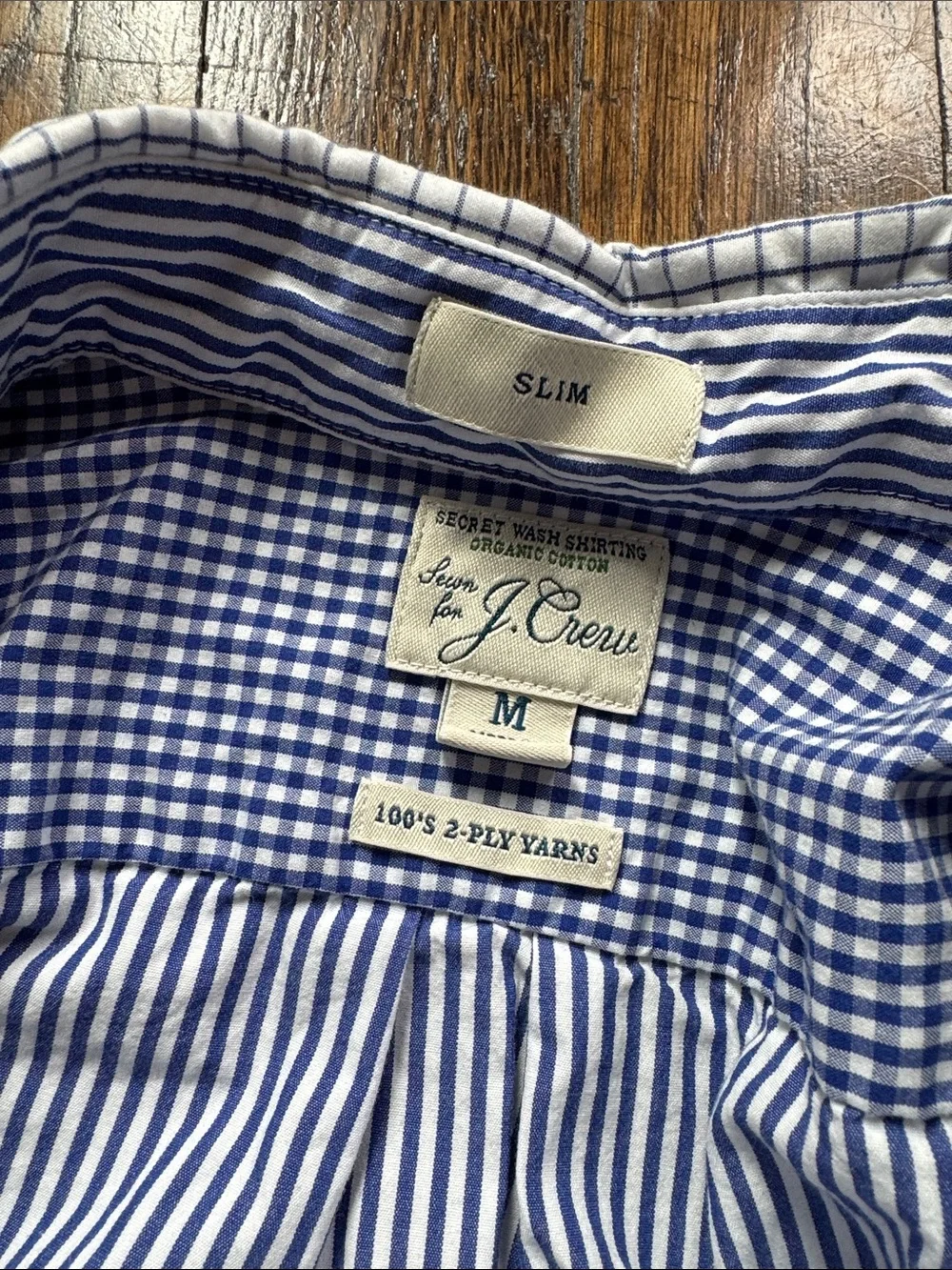 J. Crew Mixed Blue & White Patchwork Button-Down Shirt